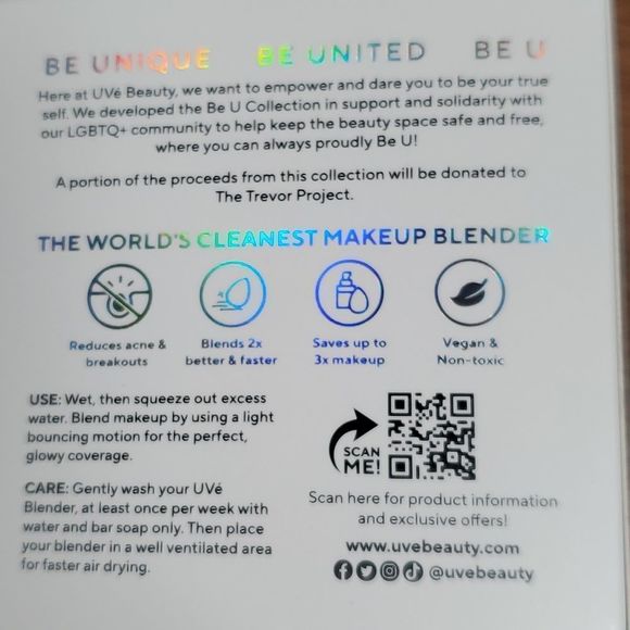 NEW NIB Uve Beauty Blender Set of‎ 6 Rainbow 🌈 Pride Makeup Blenders - Picture 4 of 4